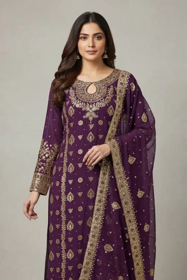 Festive Wine Salwar Set